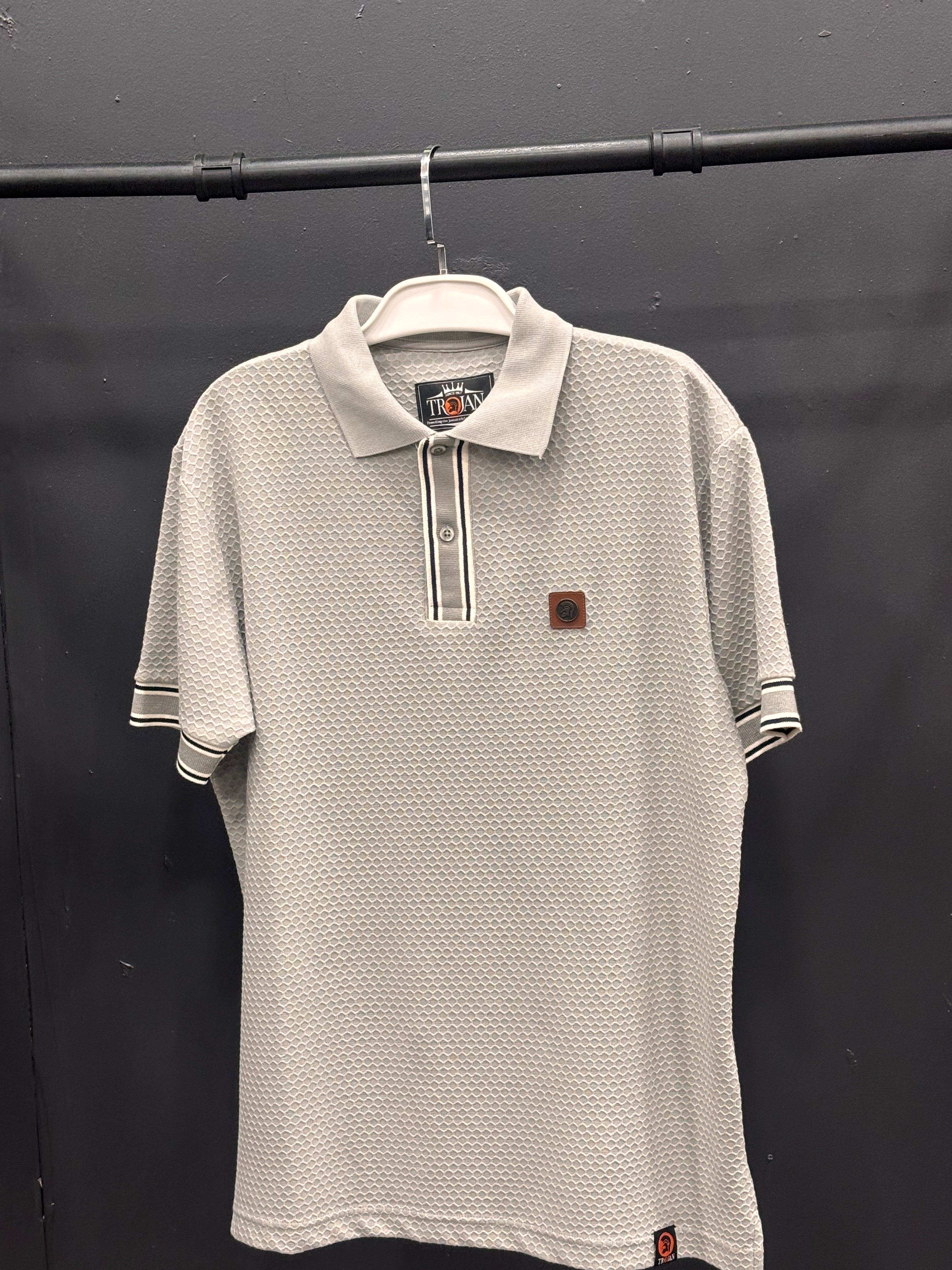 Trojan Textured Stripe Rib Polo TR/9081