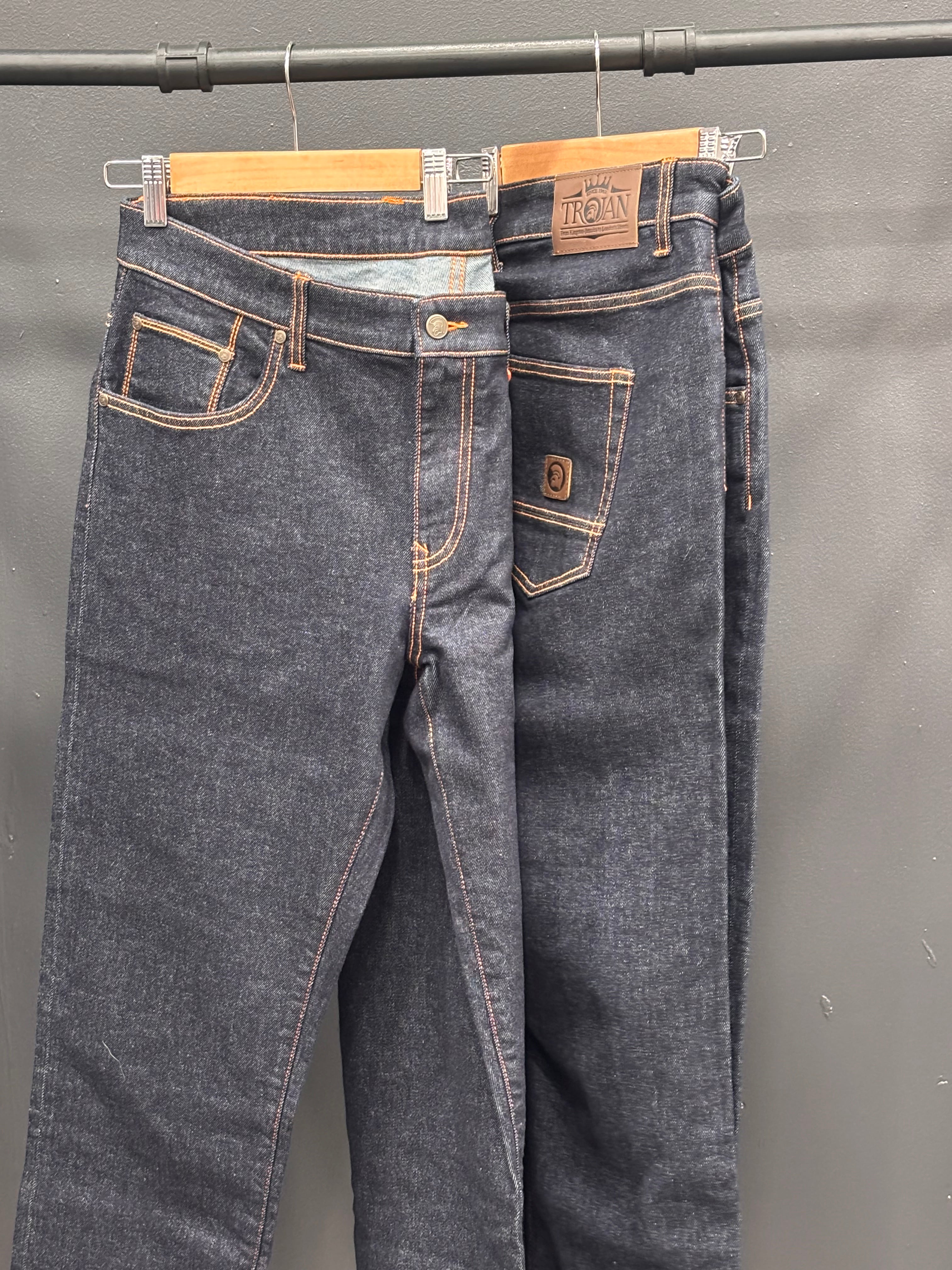 Trojan Signature Orange Stitch Zip Dark Rinse Jean TC/1052