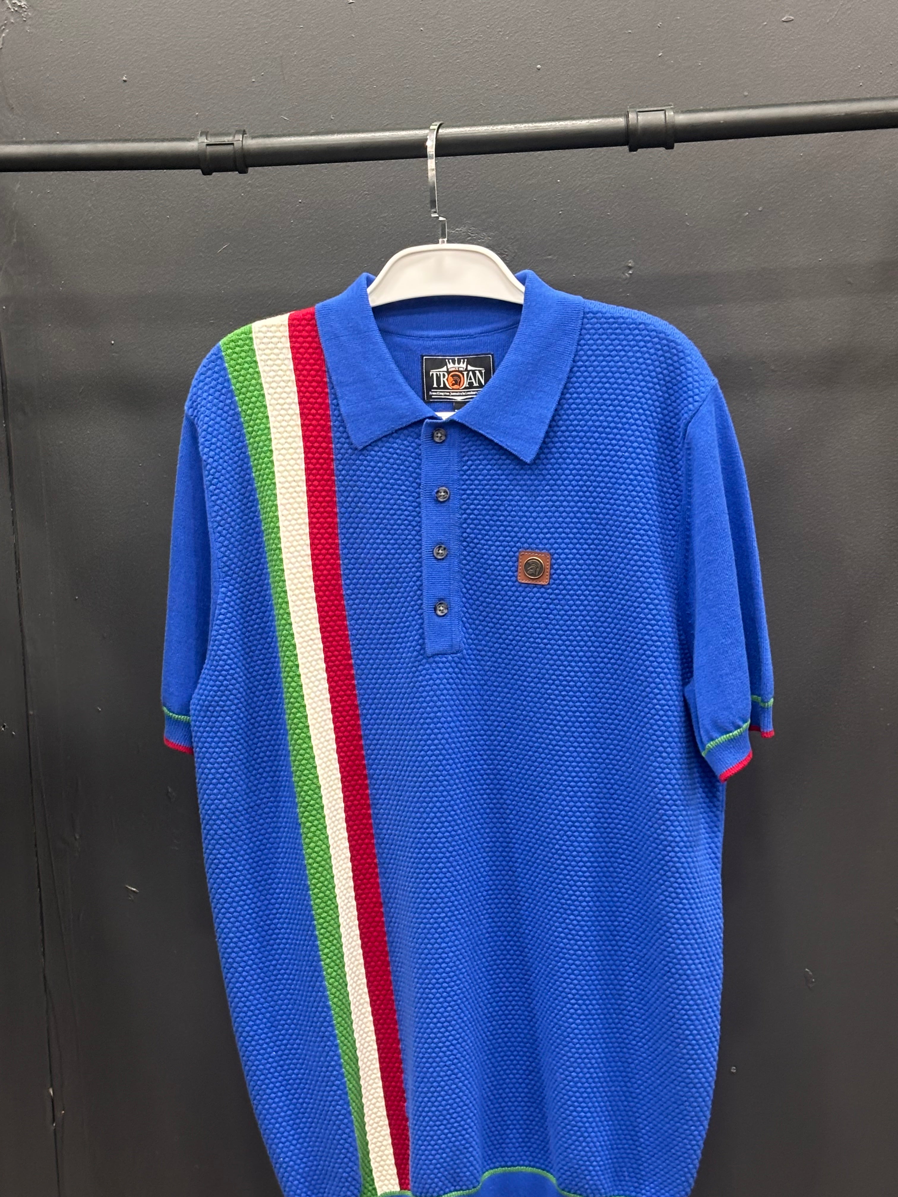 Trojan Racing Stripe Fine Gauge Polo TR/9063