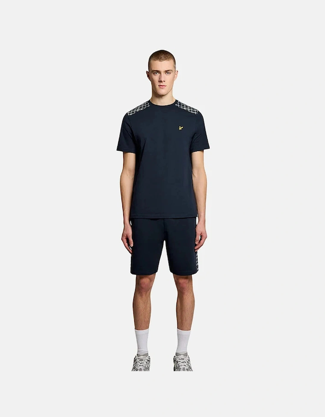 Lyle & Scott Check Panelled Sweat Shorts