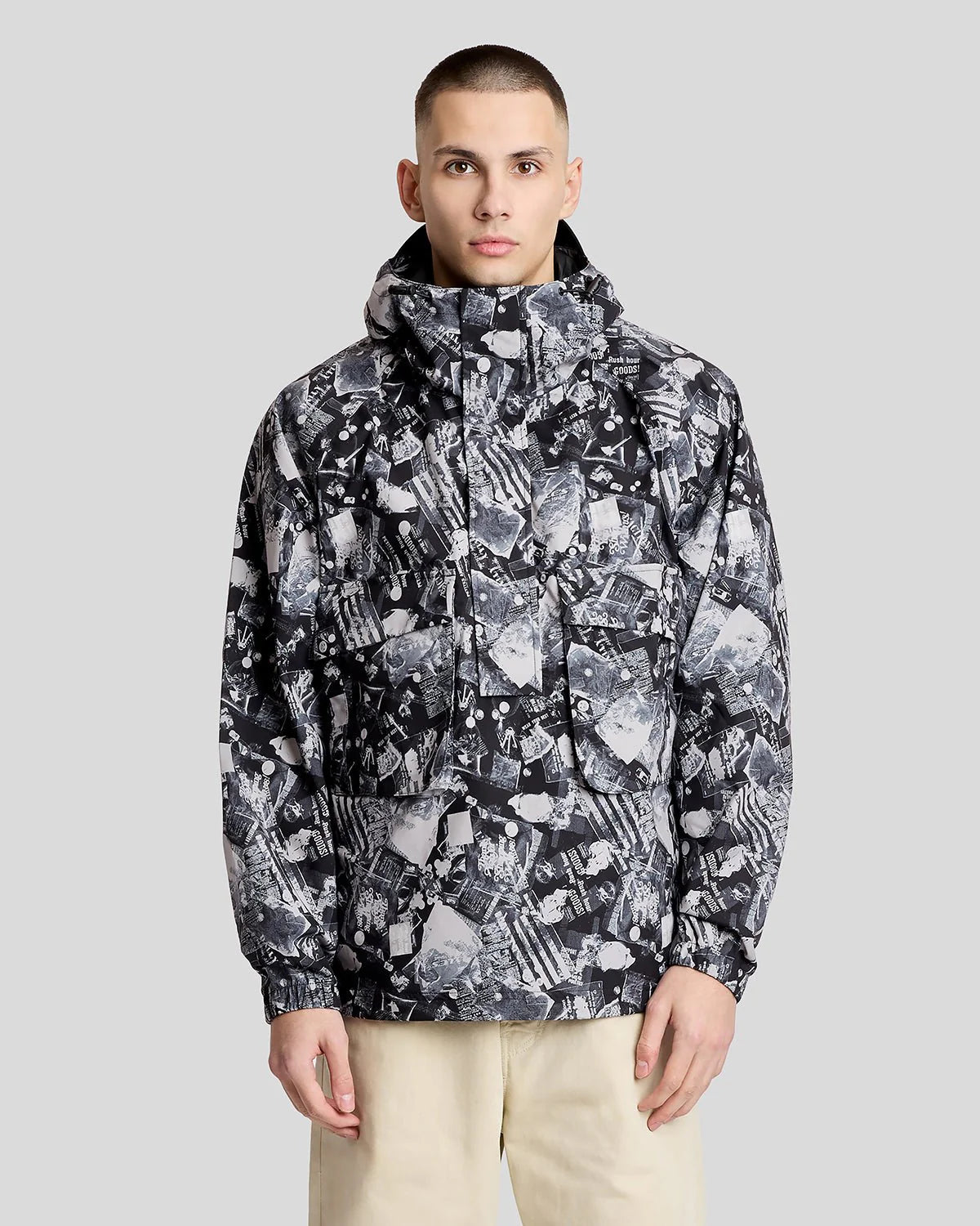 Lyle & Scott Industrial Print Hooded Anorak Jacket